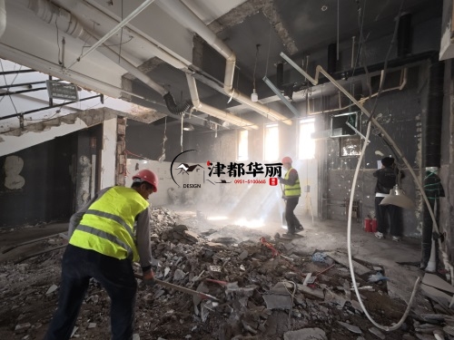 中宁设计装修公司|中宁医美会所设计装修项目前期施工拆除